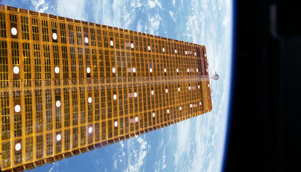 solar panels in outer space